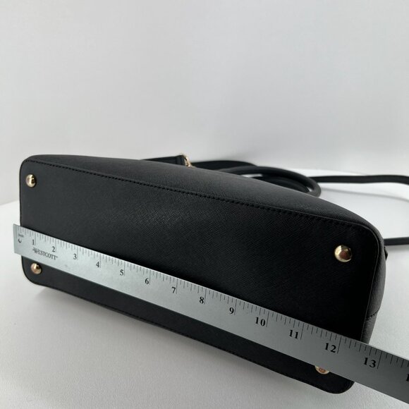 Michael Kors Cindy Large Dome Satchel Crossbody Bag Women Saffiano Leather Black - Picture 14 of 15